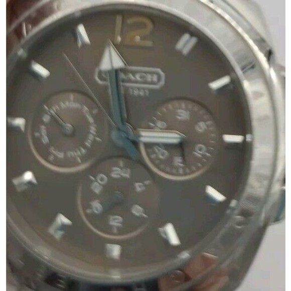 Coach Boyfriend Watch Multifuction Stainless Steel Leather Band New Battery main image 12